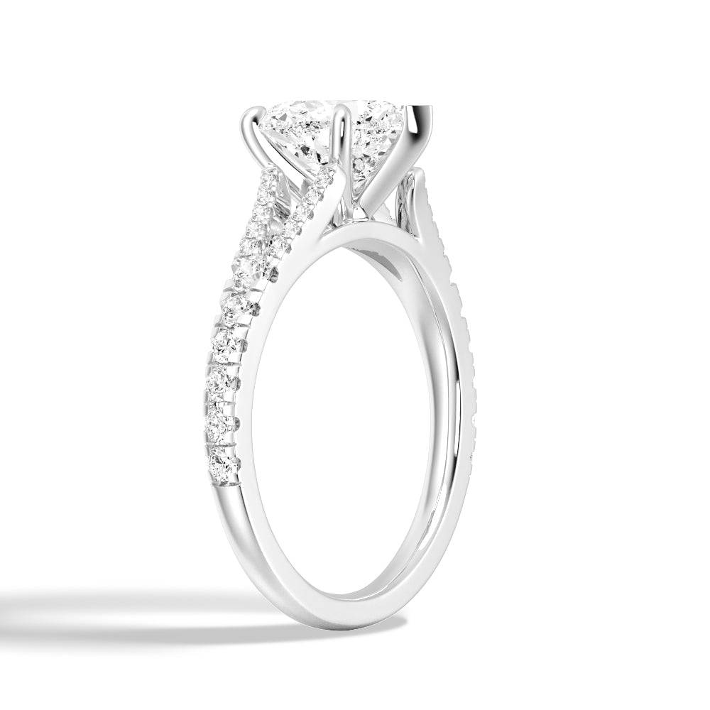 Heart Cut Moissanite Diamond Engagement 18K Gold Ring