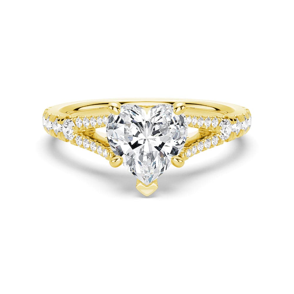 Heart Cut Moissanite Diamond Engagement 18K Gold Ring