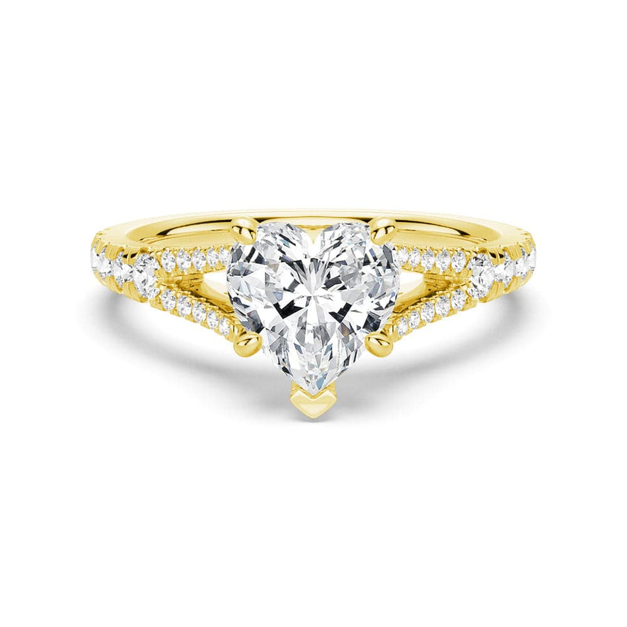 Heart Cut Moissanite Diamond Engagement 18K Gold Ring