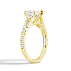 Heart Cut Moissanite Diamond Engagement Sterling Silver Ring