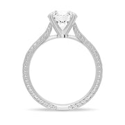 Round Cut Lab Grown Diamond Antique Solitaire Engagement 18K Gold Ring