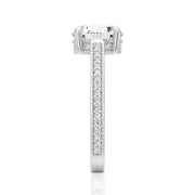 Round Cut Moissanite Diamond Hidden Halo 9K Gold Ring