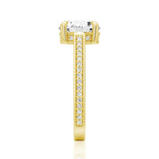 Round Cut Moissanite Diamond Hidden Halo 9K Gold Ring
