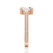 Round Cut Moissanite Diamond Hidden Halo 9K Gold Ring