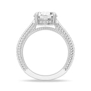Round Cut Moissanite Diamond Hidden Halo 9K Gold Ring