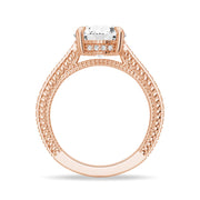 Round Cut Moissanite Diamond Hidden Halo 9K Gold Ring