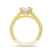 Round Cut Moissanite Diamond Hidden Halo 9K Gold Ring