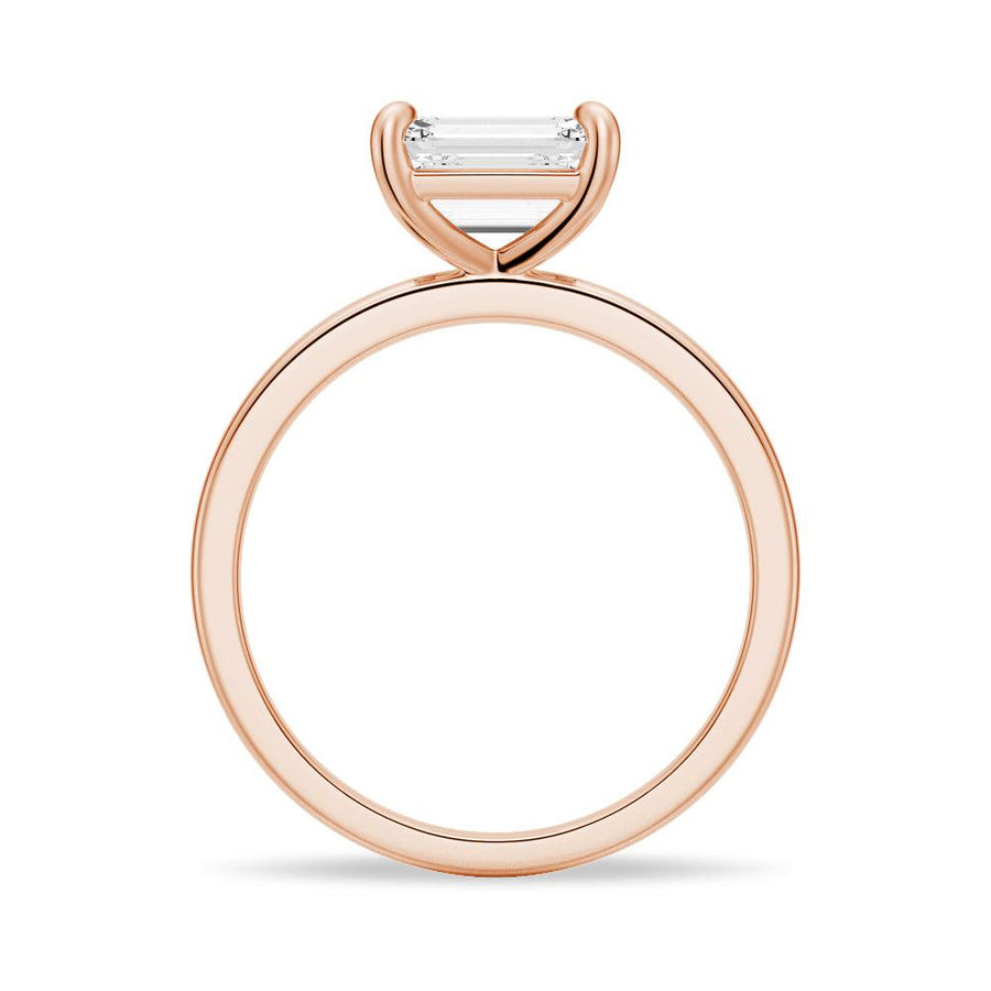 Emerald Cut Lab Grown Diamond East-West 14K Gold Ring