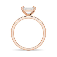 Emerald Cut Moissanite Diamond East-West Sterling Silver Ring