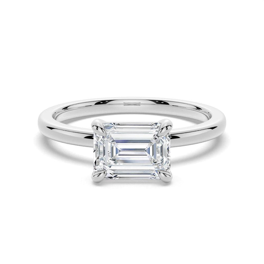 Emerald Cut Lab Grown Diamond East-West 14K Gold Ring