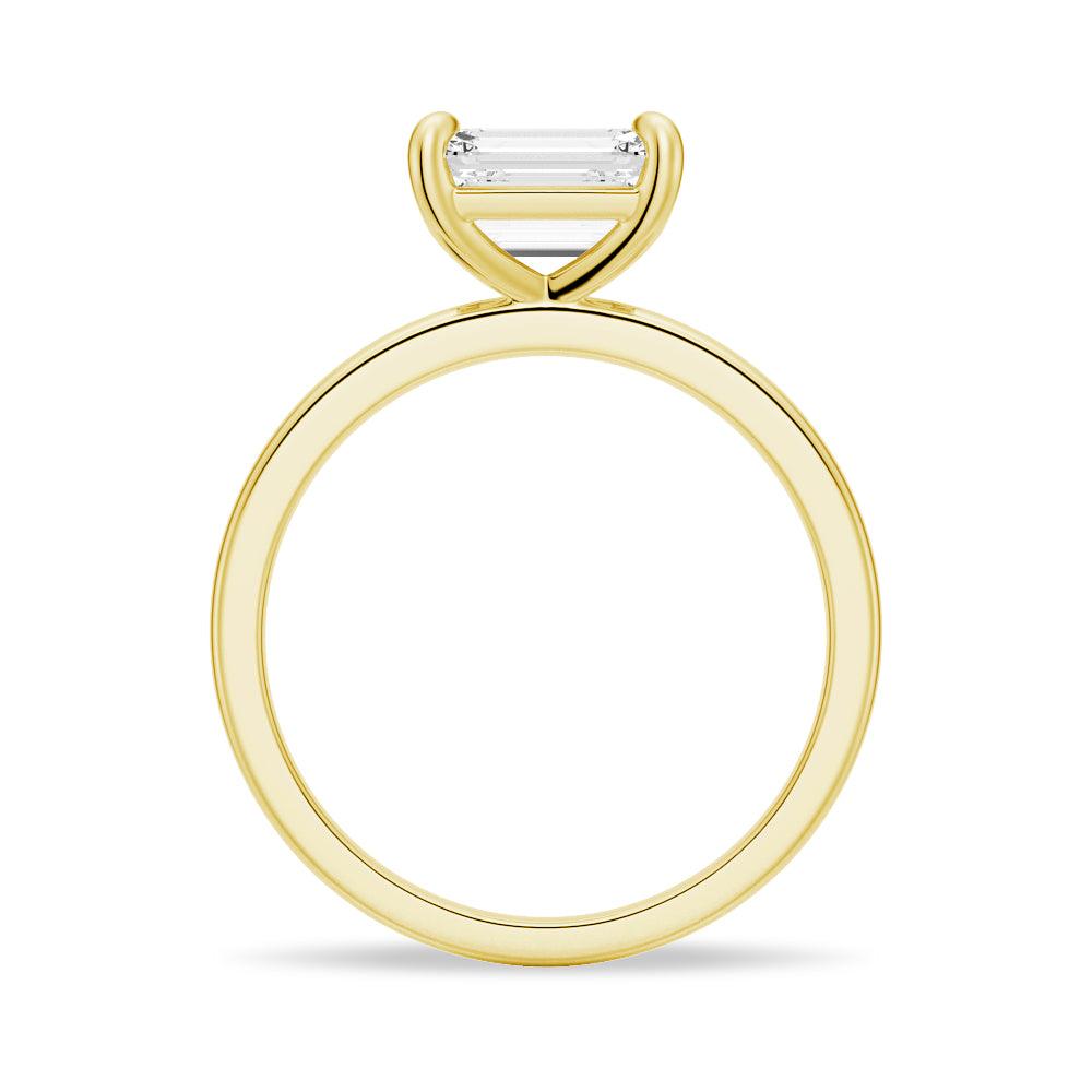 Emerald Cut Lab Grown Diamond East-West 14K Gold Ring