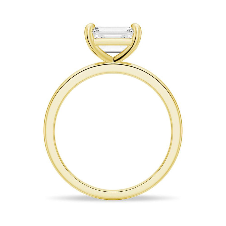 Emerald Cut Lab Grown Diamond East-West 14K Gold Ring