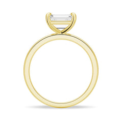 Emerald Cut Moissanite Diamond East-West Sterling Silver Ring