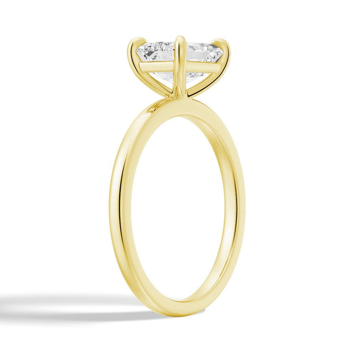 Emerald Cut Moissanite Diamond East-West Sterling Silver Ring