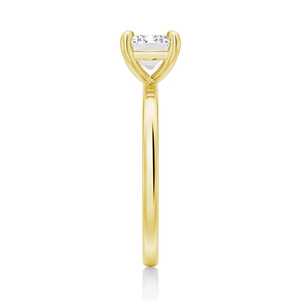 Emerald Cut Lab Grown Diamond East-West 14K Gold Ring