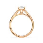 Oval Cut Moissanite Diamond Pave 14K Gold Ring