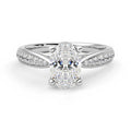 Oval Cut Moissanite Diamond Pave 14K Gold Ring