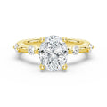 Oval Cut Moissanite Diamond Engagement Sterling Silver Ring
