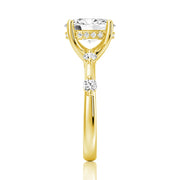 Oval Cut Moissanite Diamond Engagement Sterling Silver Ring