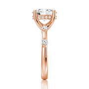 Oval Cut Moissanite Diamond Engagement Sterling Silver Ring