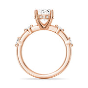 Oval Cut Moissanite Diamond Engagement Sterling Silver Ring