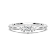 Heart & Pear Cut Lab Grown Diamond Trilogy 14K Gold Ring
