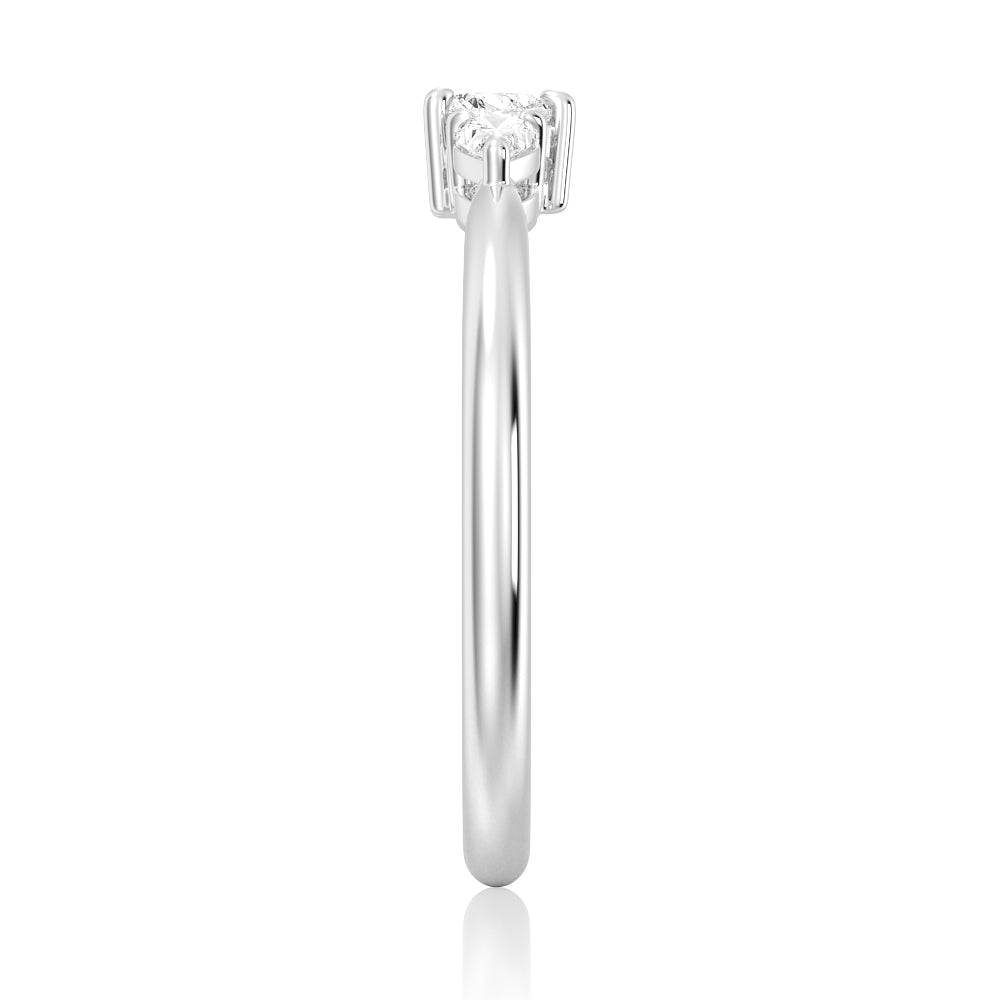 Heart & Pear Cut Lab Grown Diamond Trilogy 14K Gold Ring