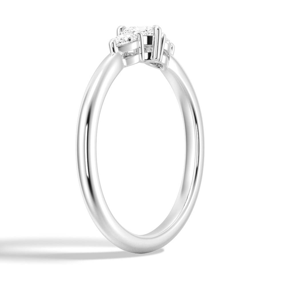 Heart & Pear Cut Lab Grown Diamond Trilogy 14K Gold Ring