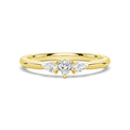 Heart & Pear Cut Lab Grown Diamond Trilogy 14K Gold Ring