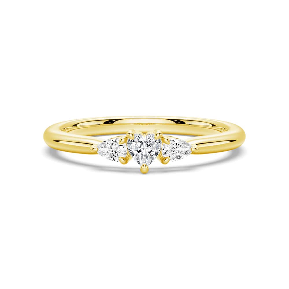 Heart & Pear Cut Lab Grown Diamond Trilogy 14K Gold Ring