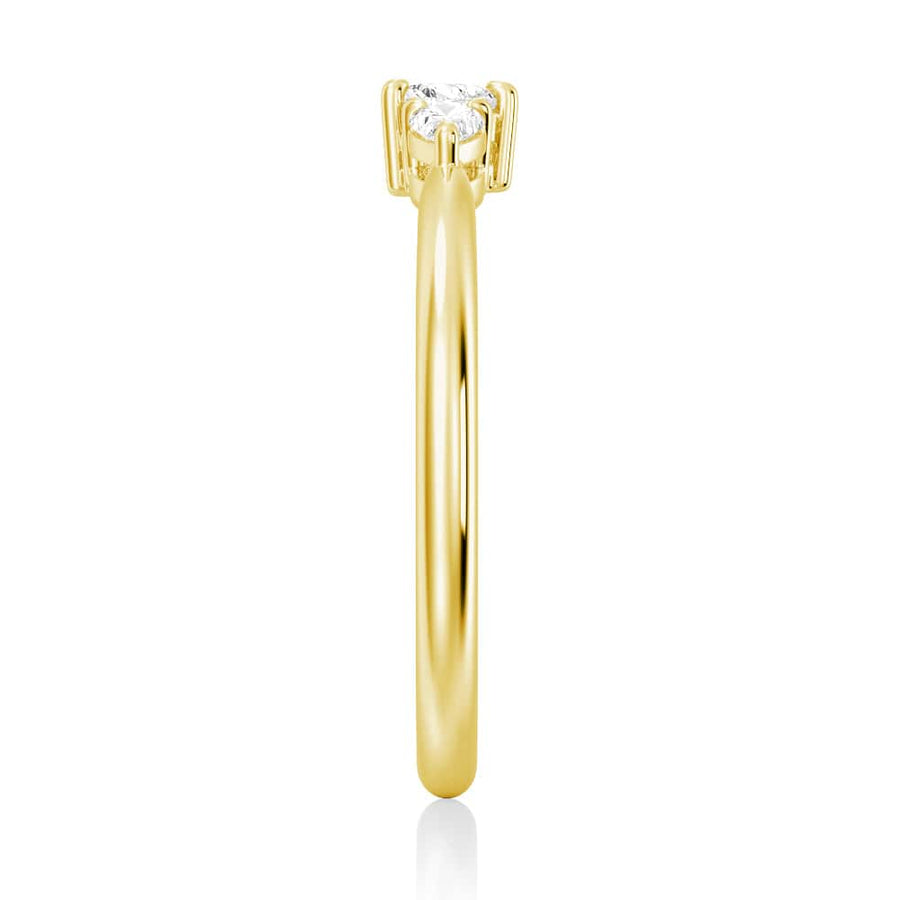 Heart & Pear Cut Lab Grown Diamond Trilogy 14K Gold Ring