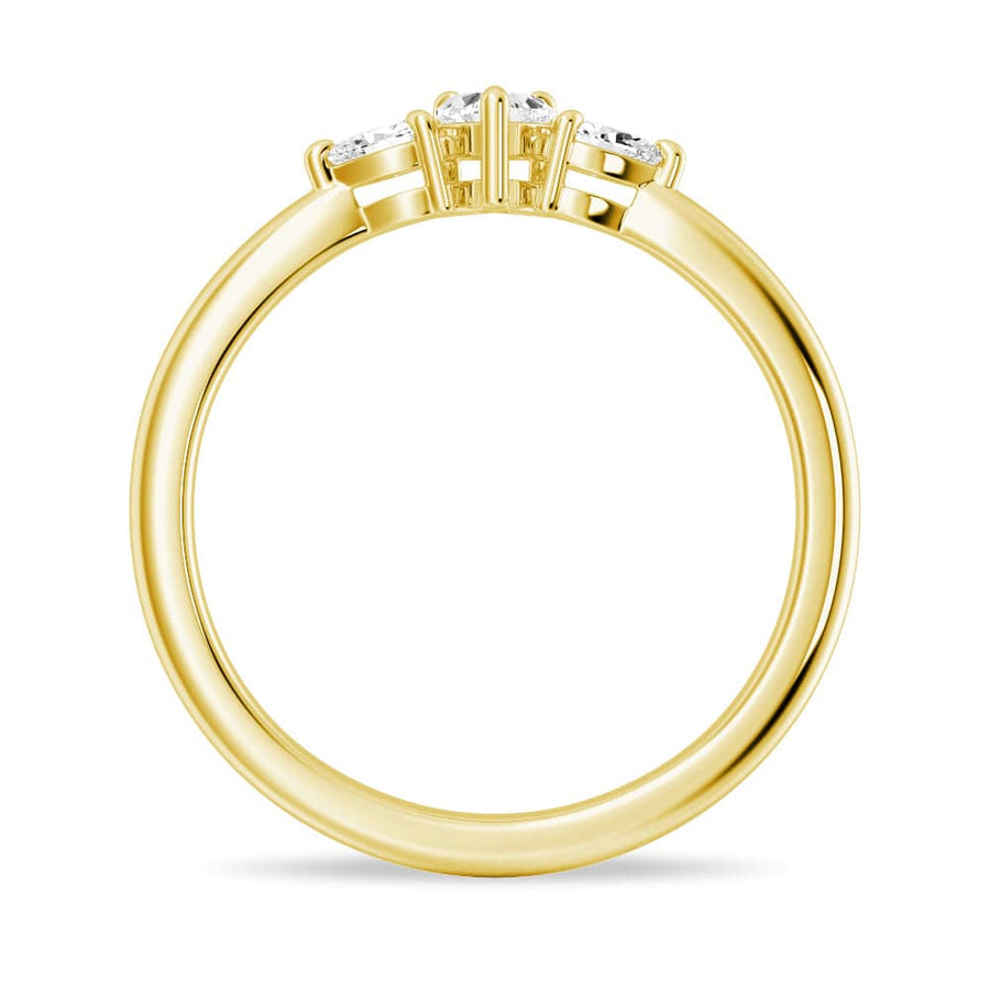 Heart & Pear Cut Lab Grown Diamond Trilogy 14K Gold Ring