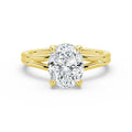 Oval Cut Lab Grown Diamond Solitaire 14K Gold Ring