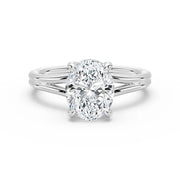 Oval Cut Lab Grown Diamond Solitaire 14K Gold Ring