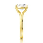Oval Cut Lab Grown Diamond Solitaire 14K Gold Ring
