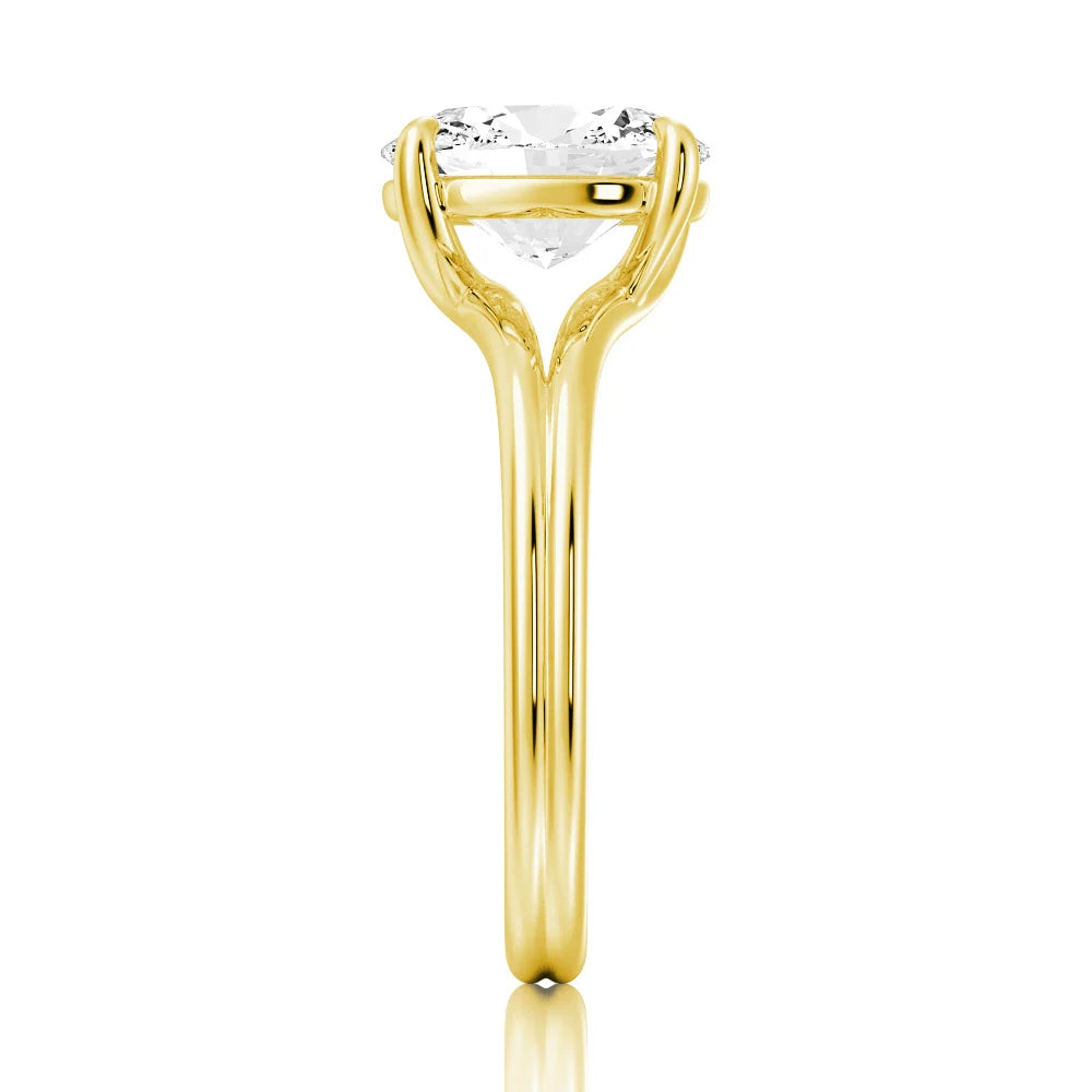 Oval Cut Lab Grown Diamond Solitaire 14K Gold Ring