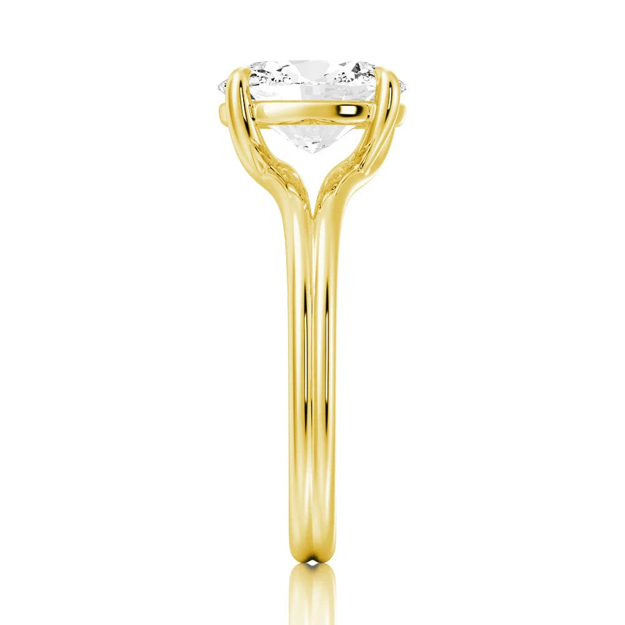 Oval Cut Lab Grown Diamond Solitaire 14K Gold Ring