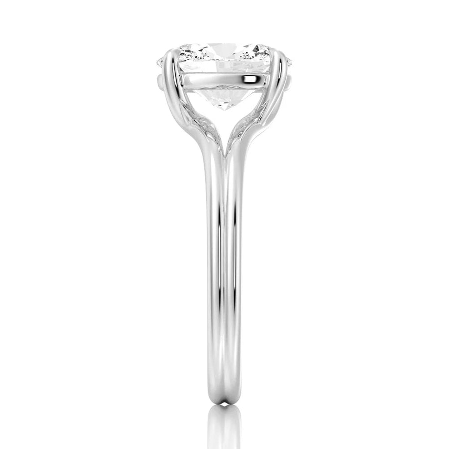 Oval Cut Lab Grown Diamond Solitaire 14K Gold Ring