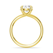 Oval Cut Lab Grown Diamond Solitaire 14K Gold Ring