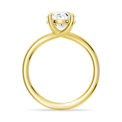 Oval Cut Moissanite Diamond Solitaire Sterling Silver Ring