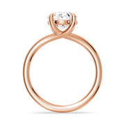 Oval Cut Lab Grown Diamond Solitaire 14K Gold Ring