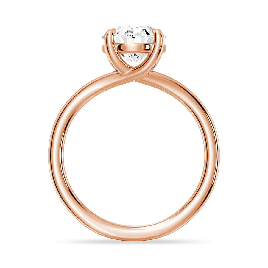 Oval Cut Lab Grown Diamond Solitaire 14K Gold Ring