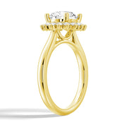 Round Cut Moissanite Diamond Engagement 14K Gold Ring
