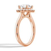 Round Cut Moissanite Diamond Engagement 14K Gold Ring