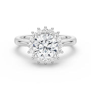 Round Cut Lab Grown Diamond Engagement 9K Gold Ring