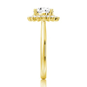 Round Cut Moissanite Diamond Engagement 14K Gold Ring