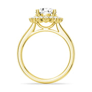 Round Cut Moissanite Diamond Engagement 14K Gold Ring