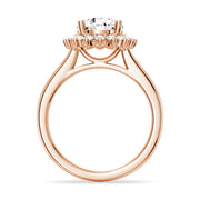Round Cut Moissanite Diamond Engagement 14K Gold Ring