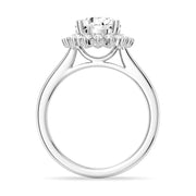 Round Cut Moissanite Diamond Engagement 14K Gold Ring
