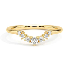 Round Cut Moissanite Diamond Wedding Band Sterling Silver Ring